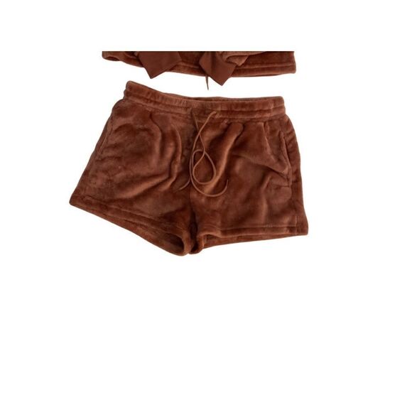 Miss Posh Soft Crop Lounge Active Wear Set Outfit Hoodie Shorts Medium - Picture 8 of 14